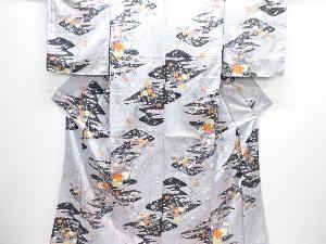 未使用品　霞に花籠模様小紋着物